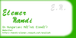 elemer mandi business card